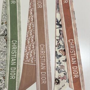 Set of 3 Silk Twilly Scarves for bag handles